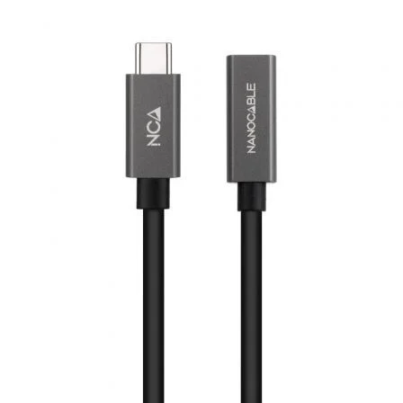 Nanocable Cable Prolongador USB-C 3.2 Gen2x2 20Gbps 1m Negro
